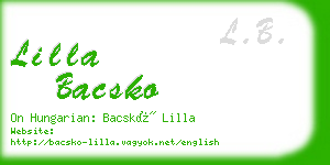 lilla bacsko business card